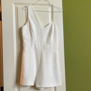 White One Shoulder Romper